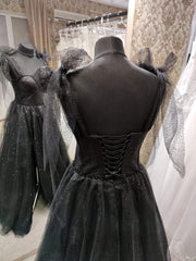 Black Tulle Dress, Sleeveless Evening Dress, Black Evening Gown Black Party Dress, Corset Wedding Guest Dress, Corset Dress Gowns, Wedding Dress Stores Near Me