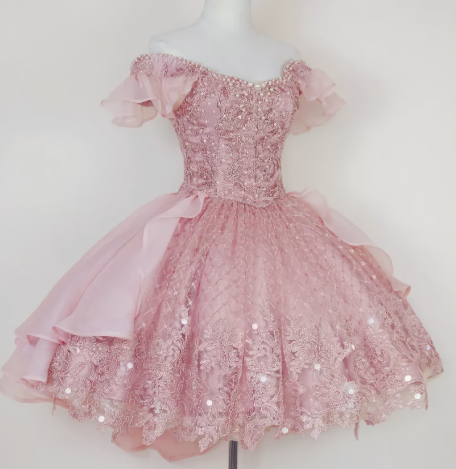 A Line Short Pink Blue Corset Homecoming Dress outfit, Evening Dresses Dresses