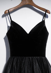 Black Velvet Tulle Short Corset Prom Dresses, A-Line Party Dresses outfit, Bridesmaid Dress Long Sleeve