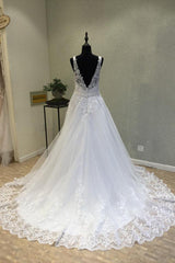 Delicate V Neck With Lace Appliques Corset Wedding Dresses outfit, Wedding Dresses Backless