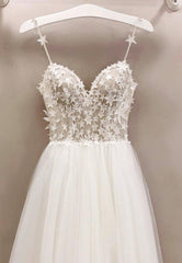 White Tulle Long A-Line Corset Prom Dresses with Lace Outfits, Party Dress Code Ideas