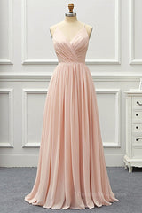 Elegant A Line V Neck Pink Long Corset Prom Dress, Pink Corset Formal Graduation Evening Dress outfit, Homecoming Dress Pretty