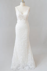 Elegant Appliques V-neck Sheath Corset Wedding Dress outfit, Weddings Dresses Online