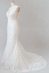 Elegant Appliques V-neck Sheath Corset Wedding Dress outfit, Wedding Dress With Shoes