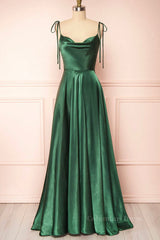 Elegant Backless Green Satin Long Corset Prom Dresses, Backless Green Corset Formal Graduation Evening Dress outfit, Formal Dresses Graduation