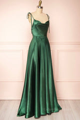Elegant Backless Green Satin Long Corset Prom Dresses, Backless Green Corset Formal Graduation Evening Dress outfit, Formal Dresses And Evening Gowns