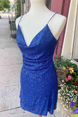 Elegant Blue Sequined Short Corset Homecoming Dress,Sexy Maxi Cocktail Dresses outfit, Homecoming Dress Website