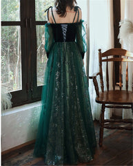 elegant dark green lace gown Corset Prom Dress outfits, Formal Dress Online