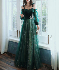 elegant dark green lace gown Corset Prom Dress outfits, Formal Dresses Gowns