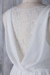 Elegant Long A-line Ruffle Lace Chiffon Corset Wedding Dress outfit, Wedding Dresses Lace Sleeve