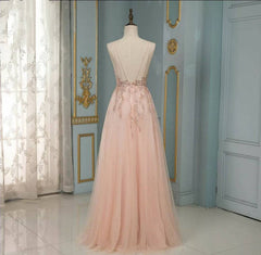 Elegant Long A-line V-neck Sequins Tulle Backless Corset Prom Dress outfits, Prom Dress Short