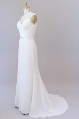 Elegant Ruffle Beading Chiffon Sheath Corset Wedding Dress outfit, Wedding Dress 2023