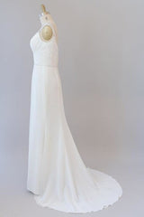 Elegant Ruffle Beading Chiffon Sheath Corset Wedding Dress outfit, Wedding Dresses 2023
