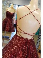 Elegant Short Burgundy Sequin Corset Homecoming Dresses outfit, Prom Dresses Uk