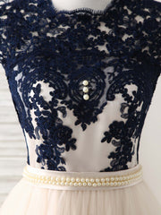 Elegant Tulle Lace Applique Long Corset Prom Dress Tulle Evening Dress outfit, Bridesmaid Dresses Dark