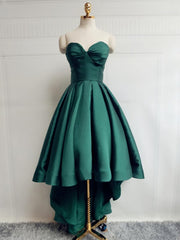 Emerald Green High Low Satin Corset Prom Dresses, Emerald Green High Low Corset Formal Graduation Dresses outfit, Party Dress Styling Ideas