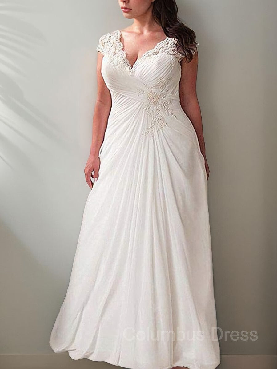 Empire Sweetheart Sweep Train Chiffon Corset Wedding Dresses outfit, Wedding Dress For Brides