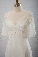 Empire Waist V-neck Tulle A-line Corset Wedding Dress outfit, Wedding Dress Styles 2024
