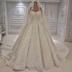 Expensive Lace Appliques Long Sleevess Corset Ball Gown Corset Wedding Dress outfit, Wedding Dresses Style