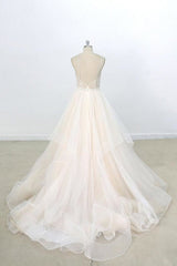 Eye-catching Appliques Tulle A-line Corset Wedding Dress outfit, Wedding Dresses Gown