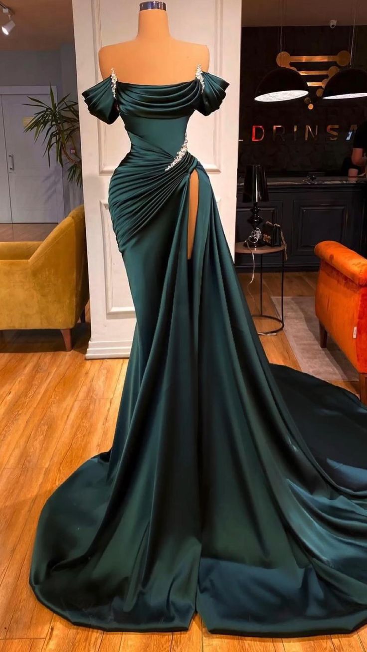 Fashion Green Evening Dress, Long Corset Prom Dresses outfit, Party Dresses For Wedding