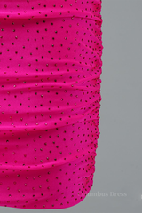 Fuchsia Bodycon Double Spaghetti Straps Sparkly Mini Corset Homecoming Dress outfit, Party Dress Style Shop