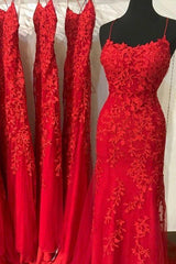Red Lace Corset Prom Dresses, Mermaid Long Corset Prom Dresses, Evening Party Dresses, For Women Gowns, Bridesmaids Dresses Online