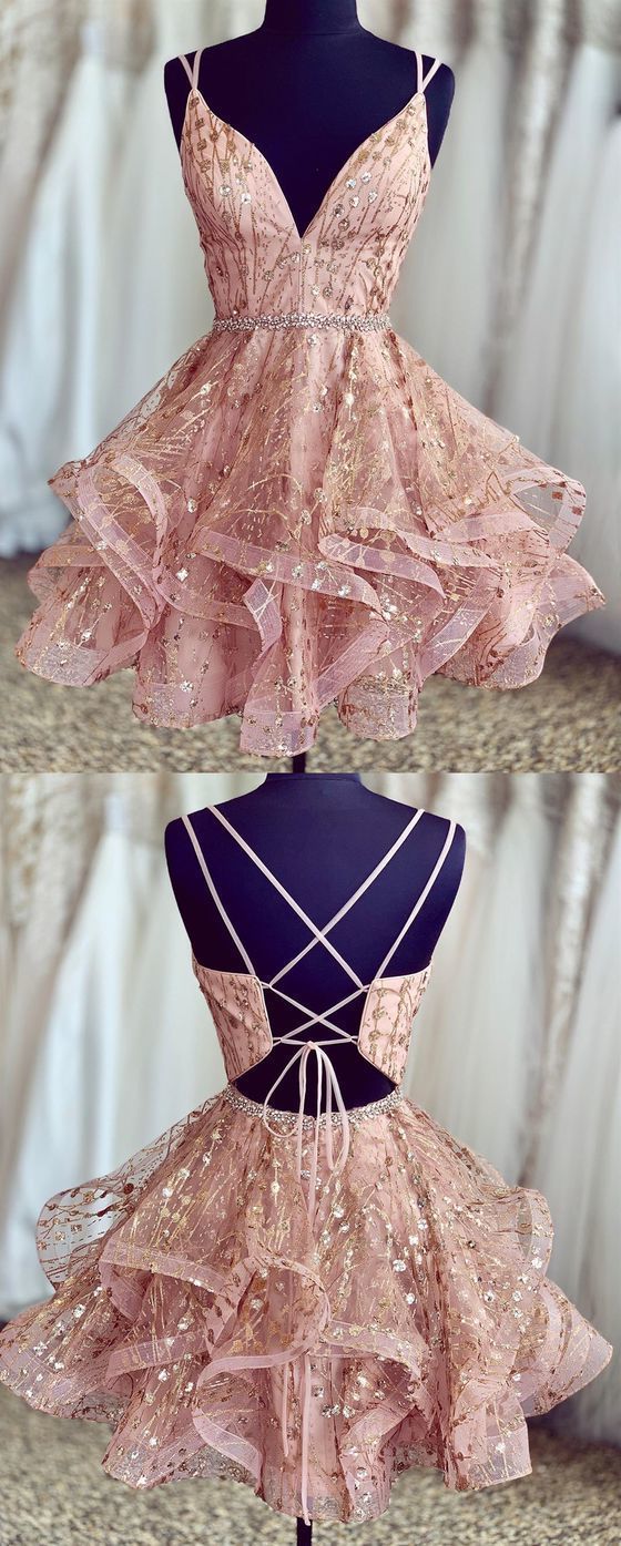 Stunning Pink Short Corset Homecoming Dresses, Shiny Sequined Corset Homecoming Dresses, Corset Ball Gown Corset Formal Dresses, For Teens Gowns, Green Prom Dress