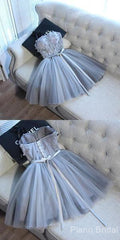 A Line Spaghetti Straps Tulle Sweetheart Corset Homecoming Dresses outfit, Bridesmaid Dresses Mismatched Colors