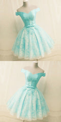 Green Off The Shoulder Appliques Short Corset Homecoming Dress outfit, Bridesmaids Dresses Affordable