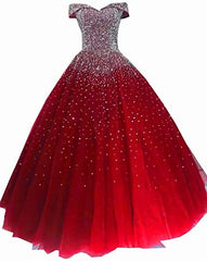 Glam Sequins Off the Shoulder Corset Ball Gown Sweetheart Gowns, Quinceanera Dress outfit, Party Dress Pattern