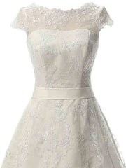 Glamorous Cap Sleeves Covered Button Ribbon Corset Wedding Dresses outfit, Wed Dresses Vintage