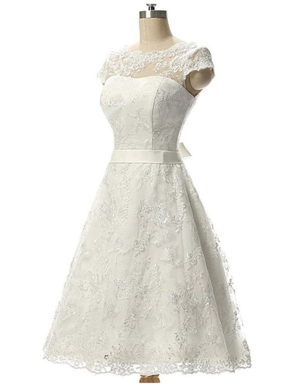 Glamorous Cap Sleeves Covered Button Ribbon Corset Wedding Dresses outfit, Wedding Dresses Vintag