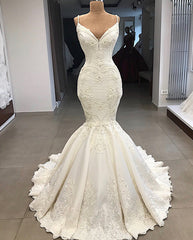 Glamorous Mermaid Sleeveless Lace Corset Wedding Dress Overskit Gowns, Wedding Dress Princess