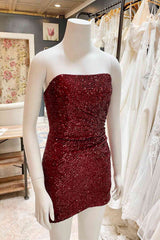Glitter Orange Strapless Sequined Mini Corset Homecoming Dress outfit, Bridesmaid Dresses White