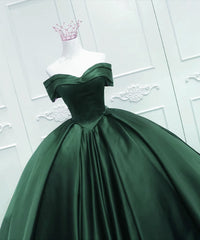 Gorgeous Corset Ball Gown Green Satin Quinceanera Dress, Green Sweetheart Corset Formal Dress outfit, Bridesmaid Dress Green