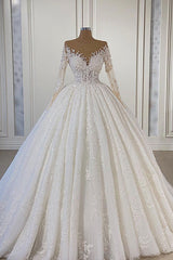Gorgeous Lace Long Sleeve Beads Corset Ball Gown Corset Wedding Dress outfit, Wedding Dress Classic Elegance
