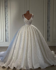 Gorgeous Long Corset Ball Gown Sweetheart Sleeveless Lace Corset Wedding Dress with Ruffles Gowns, Wedding Dresses Dress