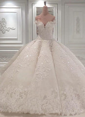 Gorgeous Long Off The Shoulder Beadings Corset Ball Gown Corset Wedding Dress outfit, Wedding Dress Designer