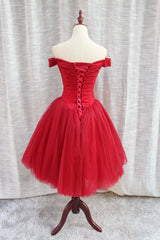 Gorgeous Sparkle Beaded Off Shoulder Red Corset Formal Dress, Red Corset Homecoming Dresses outfit, Prom Dress2026