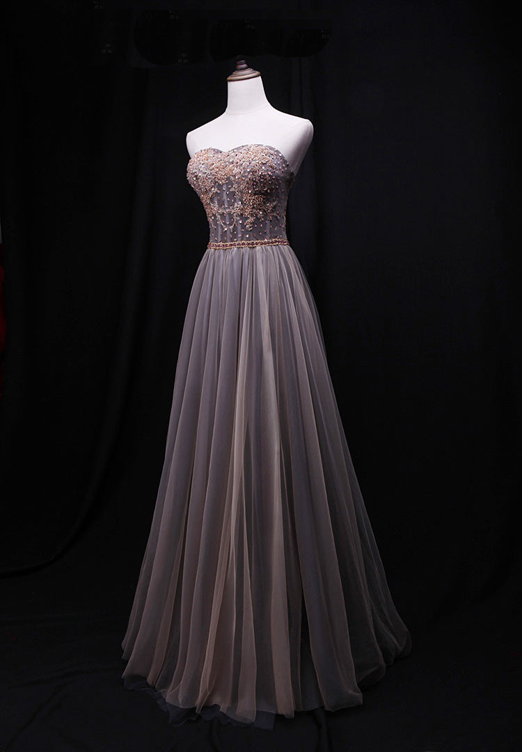 Gorgeous Tulle Sweetheart Long Corset Prom Dress, New Party Dress Outfits, Classy Gown