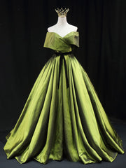 Green A line Satin Long Corset Prom Dress, Green Satin Corset Formal Evening Dresses outfit, Bridesmaid Dress Burgundy