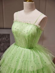 Green A-Line Tulle Short Corset Prom Dress, Green Corset Homecoming Dress outfit, Homecoming Dresses Cute