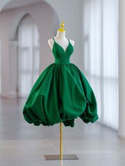 Green Corset Ball Gown Satin Short Corset Prom Dress, Green Satin Evening Dress outfit, Prom Dresses Long Mermaid