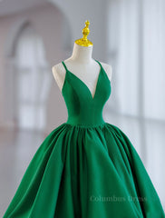Green Corset Ball Gown Satin Short Corset Prom Dress, Green Satin Evening Dress outfit, Prom Dress Purple