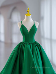 Green Corset Ball Gown Satin Short Corset Prom Dress, Green Satin Evening Dress outfit, Prom Dresses For Curvy Figure