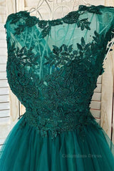 Green Lace Tulle Short Corset Prom Corset Homecoming Dresses, Green Lace Corset Formal Graduation Evening Dresses outfit, Formal Dresses With Tulle