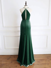 Green Mermaid Velvet Long Corset Prom Dress, Green Corset Formal Evening Dresses outfit, Prom Dresses Tight