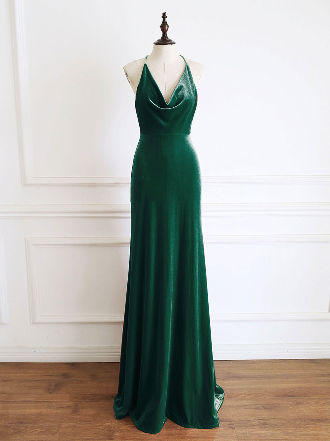 Green Mermaid Velvet Long Corset Prom Dress, Green Corset Formal Evening Dresses outfit, Prom Dress For Sale