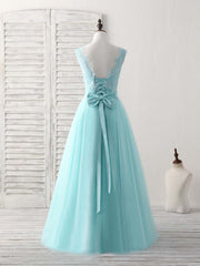Green Round Neck Lace Tulle Long Corset Prom Dress, Evening Dress outfit, Party Dresses Classy